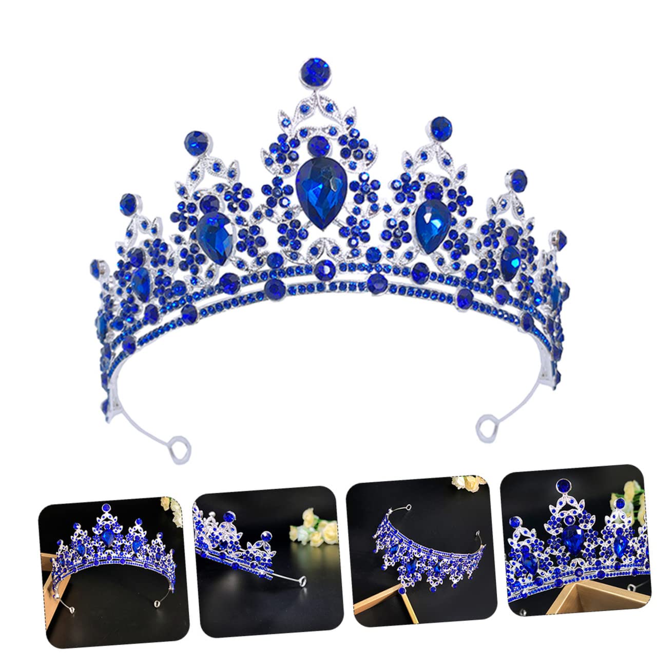 Abaodam 3-Piece Rhinestone Bridal Crown Set – Wedding Tiara Headpiece with Alloy & Crystals for Brides, Wigs & Special Occasions – Perfect for Weddings, Prom, Pageants & Photo Shoots