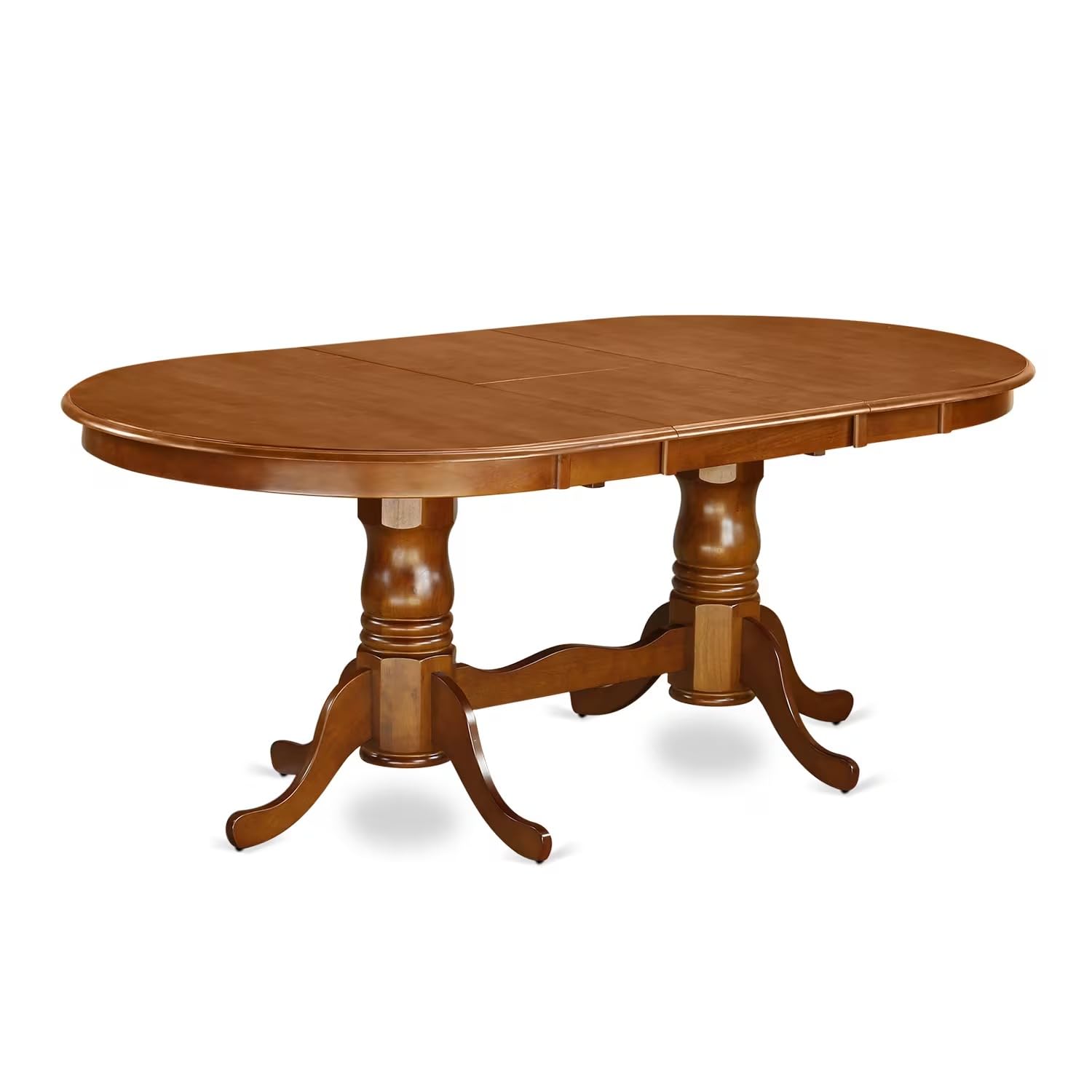 East West Furniture 5-Piece Dining Set - 42x78 Inch Oval Wooden Table with Butterfly Leaf & 4 Linen Fabric Chairs, Saddle Brown - Perfect for Small Spaces, Kitchen Dining Rooms & Family Gatherings