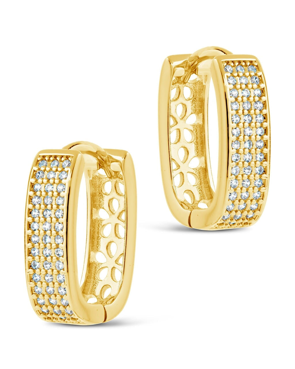 Stylish CZ Rectangle Huggie Hoop Earrings for Men - Trendy Minimalist Jewelry Gift for Everyday Wear & Special Occasions