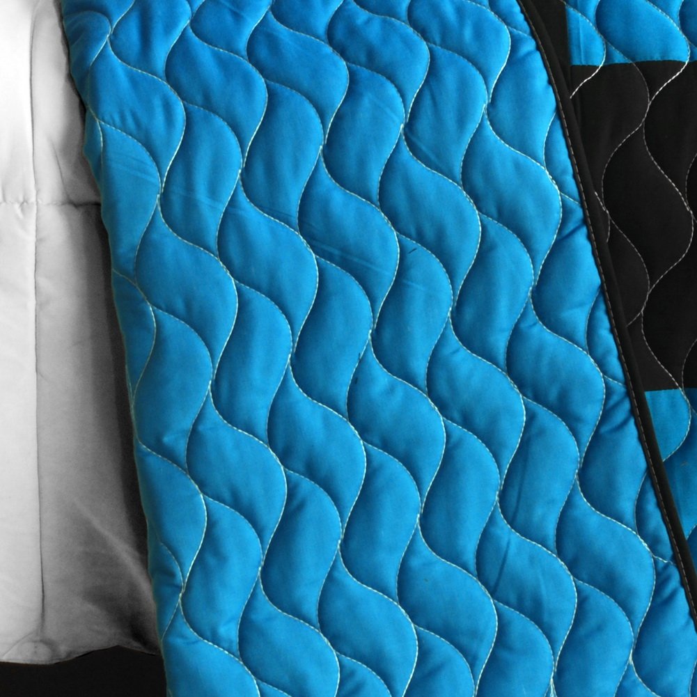 Marsh Hall Vermicelli-Quilted Patchwork Quilt Set - Full/Queen Size Bedding - Soft & Stylish Comforter for Cozy Bedroom Decor