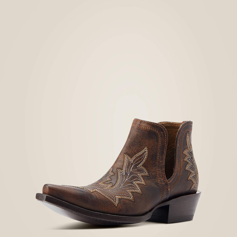 Dixon Low Heel Western Boots for Women - Comfortable Rhinestone Cowgirl Boots in Rhino Tan | Perfect for Country Dancing, Rodeos & Western Fashion