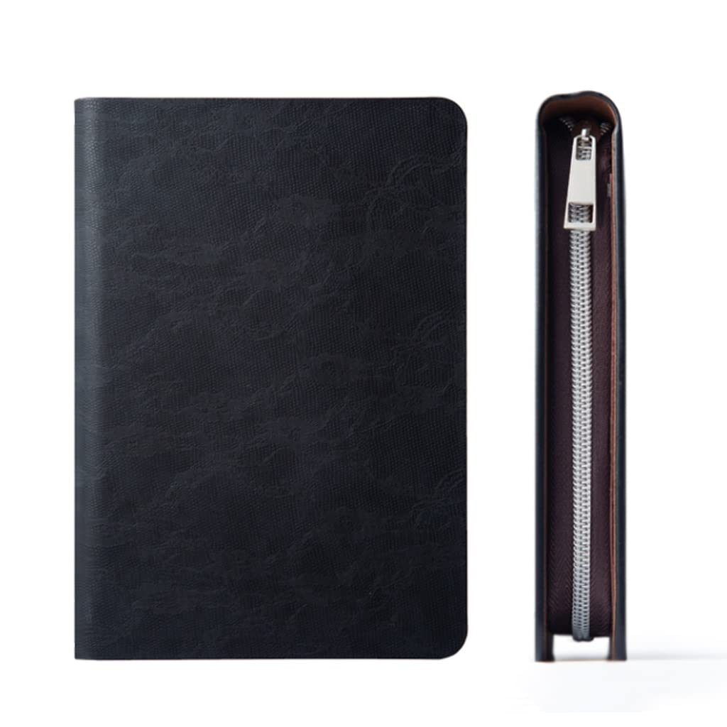 Premium A5 Leather Notebook Binder - Business Zipper Portfolio Organizer for Journal, Planner & Documents (25.5x17.8cm) - Perfect for Office, School & Travel (Color: Brown)
