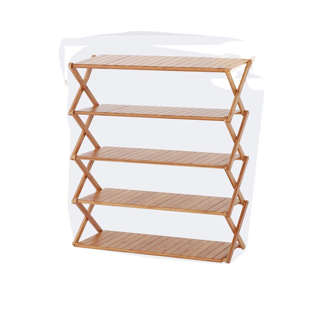 Sturdy Bamboo Shoe Rack - 5-Tier Foldable Storage Shelf for Entryway, Closet & Bedroom | Space-Saving Shoe Organizer Cabinet with Easy Assembly | Perfect for Small Spaces & Apartment Living