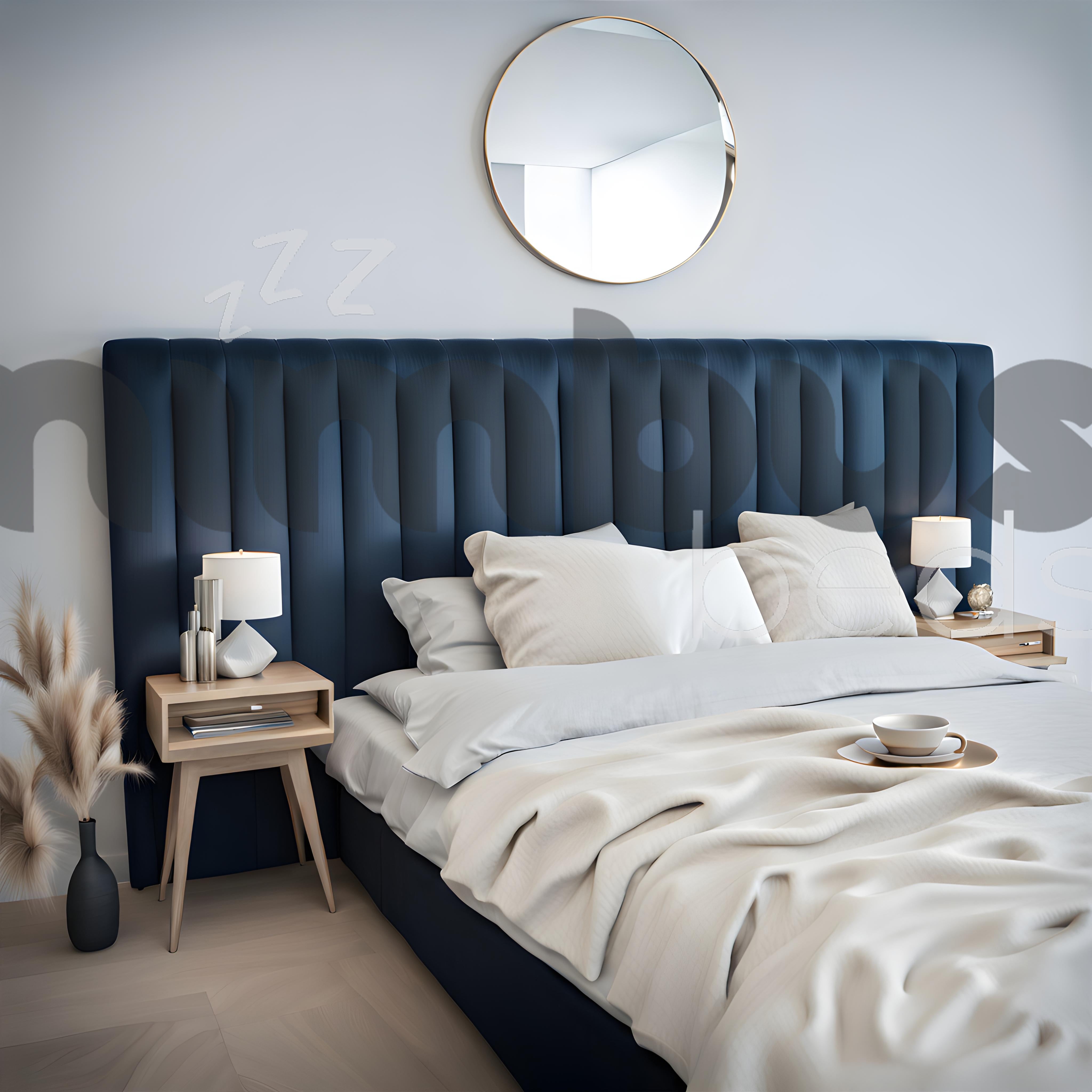 Luxury Louis Bed Frame - Queen Size, Upholstered Platform Bed with Wooden Slats & Noise-Free Support - Perfect for Master Bedroom, Guest Room, or Apartment