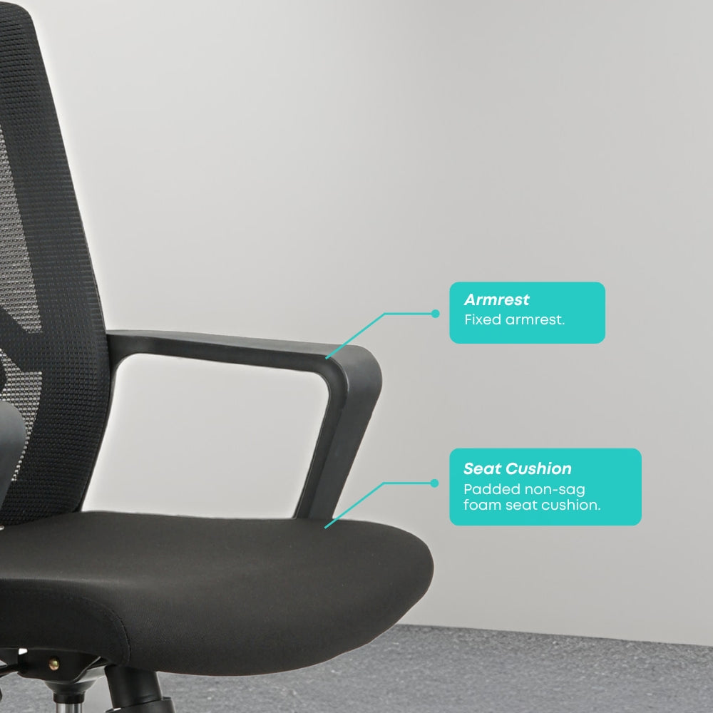 Ergonomic Flex Highback Office Chair with Lumbar Support - Adjustable Height & Swivel for Home, Office, and Gaming Use