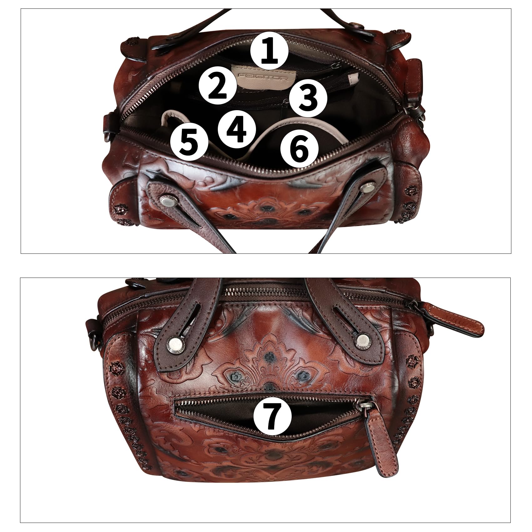 Vintage Leather Handbags for Women - Crossbody & Shoulder Bags for Daily Use