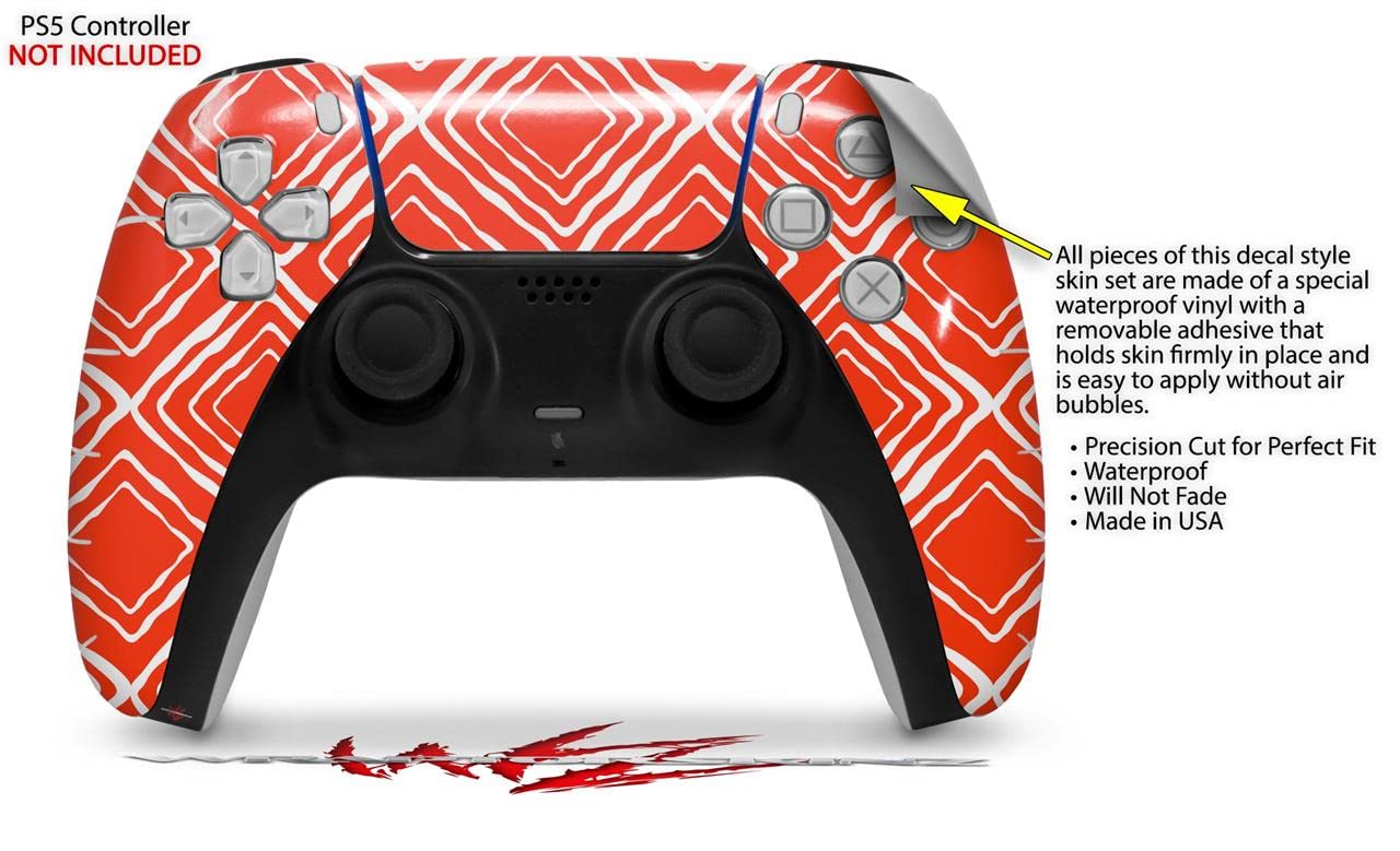 PS5 DualSense Skin Wrap - Wavey Red for Gaming & Protection