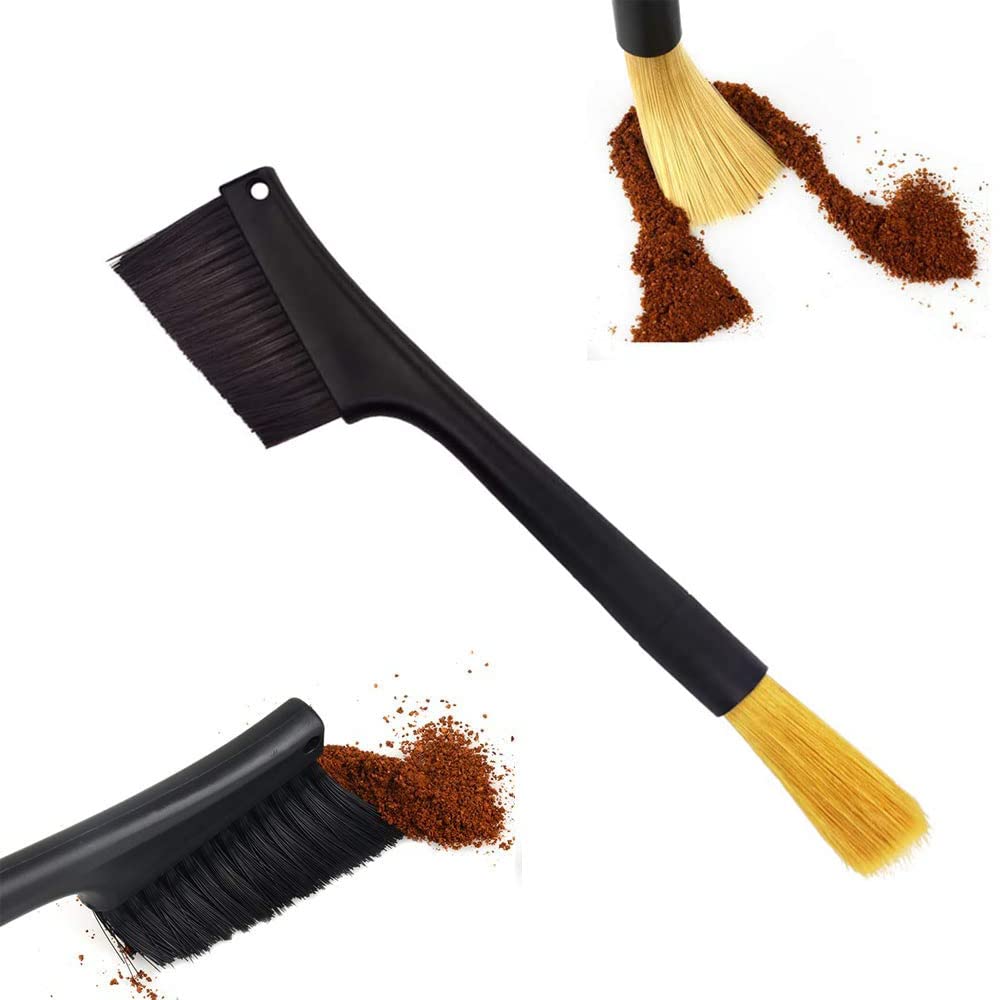 **Coffee Machine Cleaning Brush - Dual Head Espresso & Grinder Cleaning Tool for Barista & Home Kitchen - Perfect for Bean, Grain & Tabletop Cleaning**    *(Use: Ideal for daily espresso machine maintenance, coffee grinder cleaning, and kitchen countertop dusting.)*
