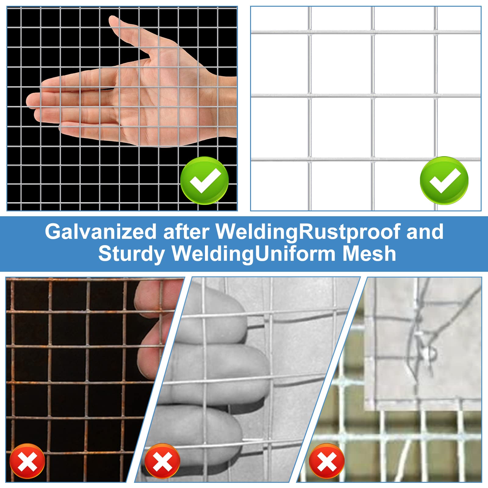 19 Gauge Galvanized Welded Hardware Cloth - 1/2 Inch Mesh 48