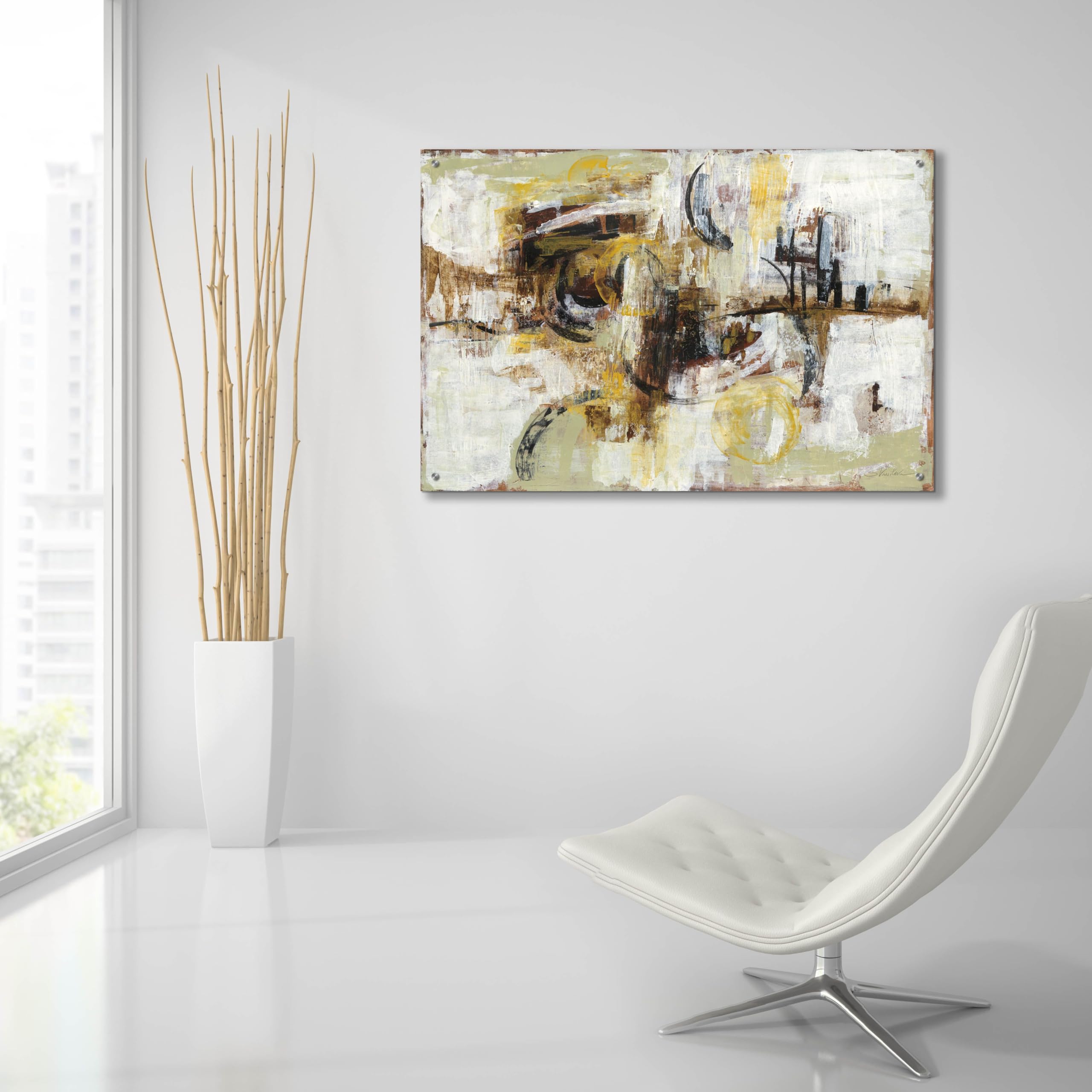 Epic Art 'Graffiti Wall III' by Silvia Vassileva - Modern Acrylic Glass Wall Art Painting 36x24 Inches - Perfect for Living Room, Bedroom & Office Decor