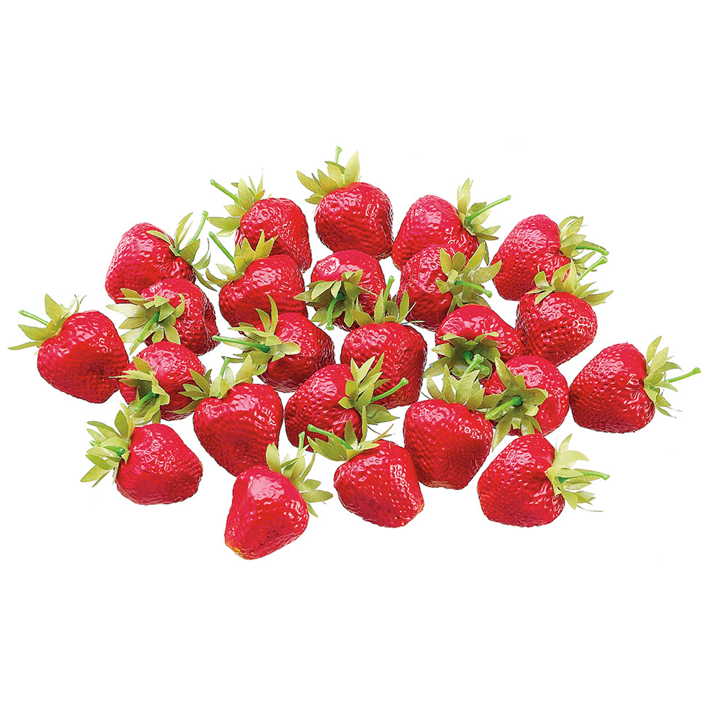 1.5 IFR PVC Artificial Strawberry Plants - Set of 2 Realistic Red Strawberry Decor for Home, Office, Wedding & Party Decoration