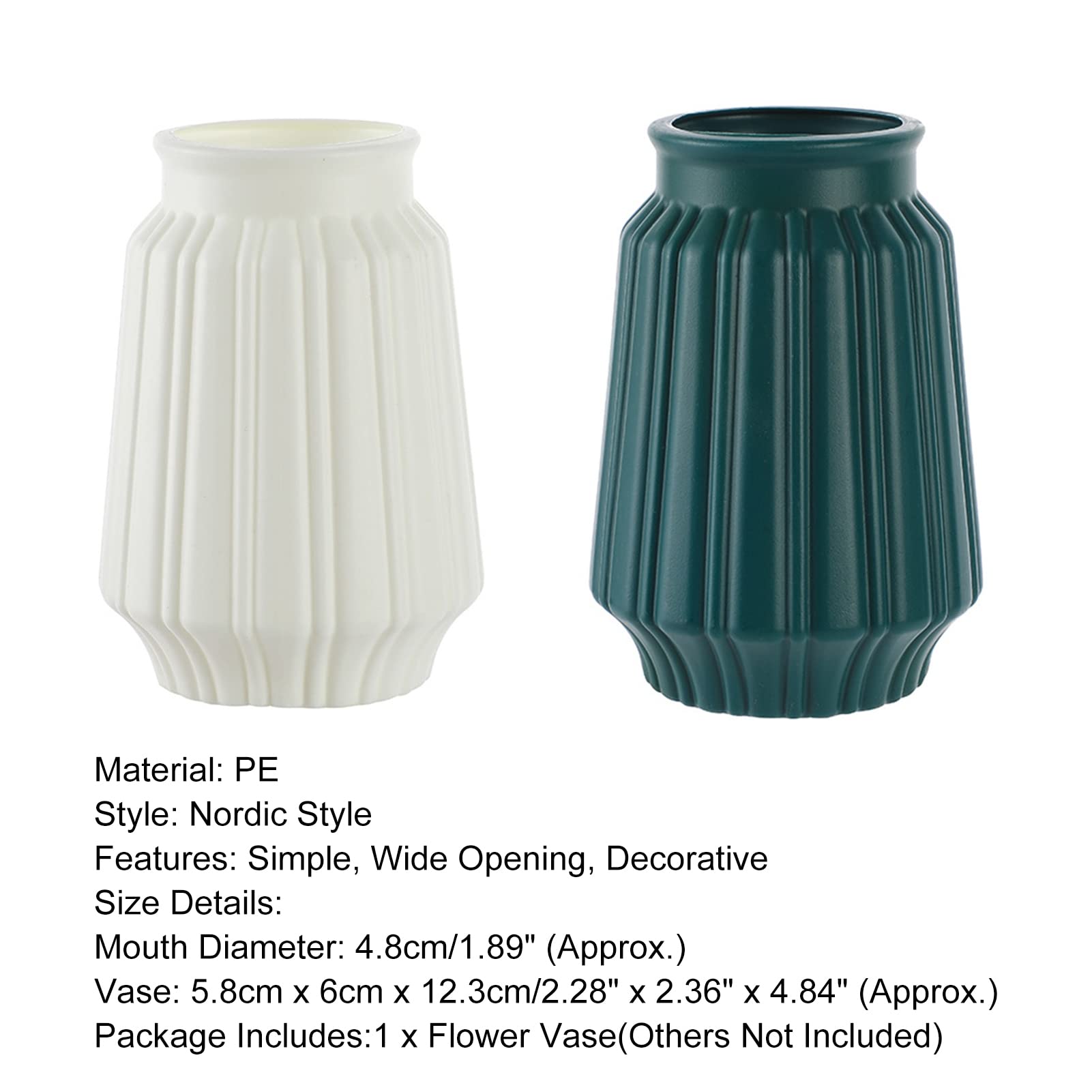 Nordic Style Plastic Vases - Navy Blue Unbreakable Flower Vases for Wet & Dry Flowers, Creative Camellia Design with Imitation Glaze Ceramic Look | Perfect for Home Decor, Wedding Centerpieces & Office Desk Decorations