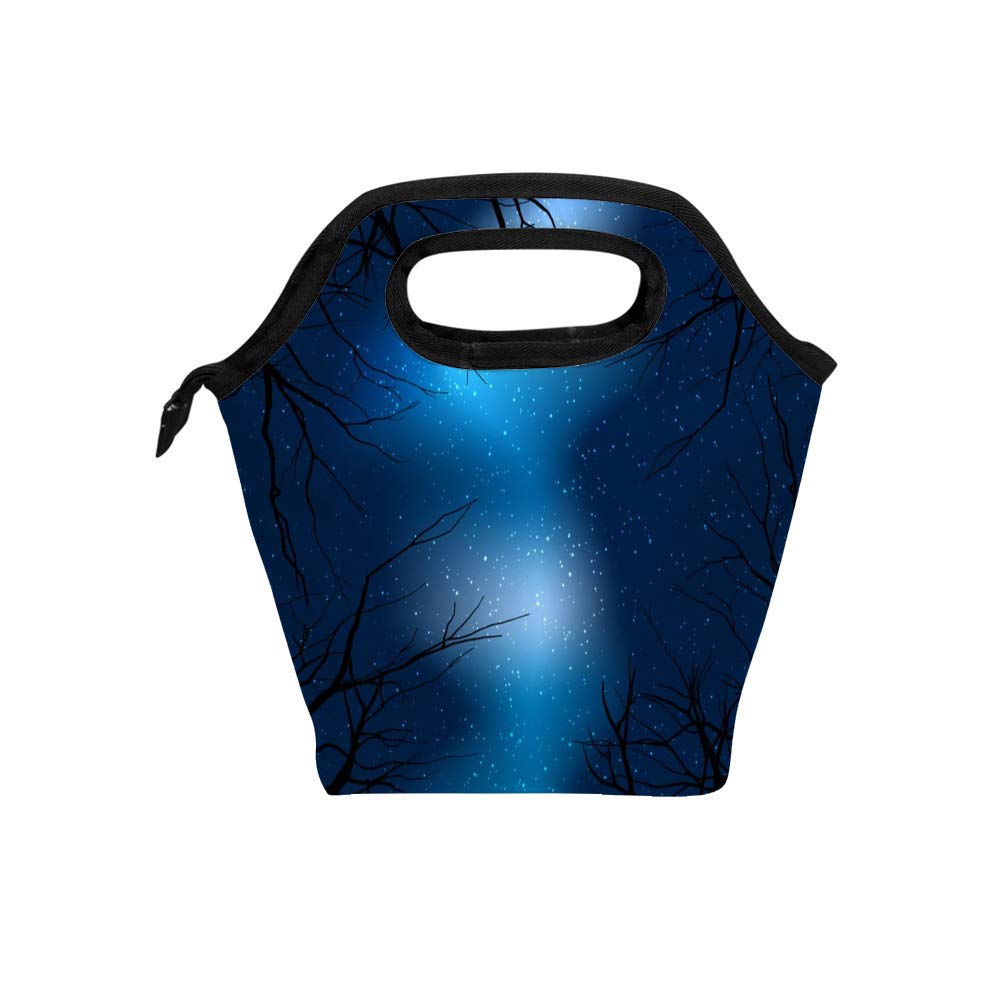 Insulated Reusable Lunch Cooler Tote Bag - Leakproof Waterproof Food Container for Picnics, Work & School | Portable Snack Organizer with Galaxy Star Design