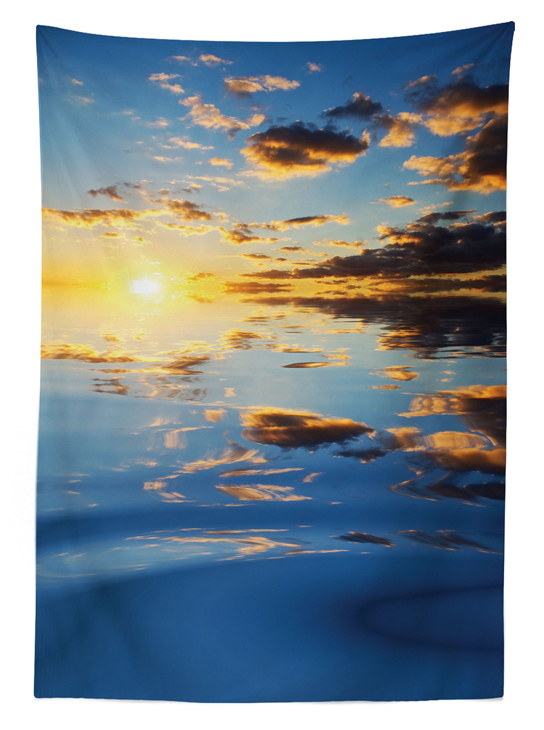 Ambesonne Mystic Outdoor Tablecloth - Vibrant Tropical Sunset Scenery, Waterproof Washable Picnic Table Cover 58