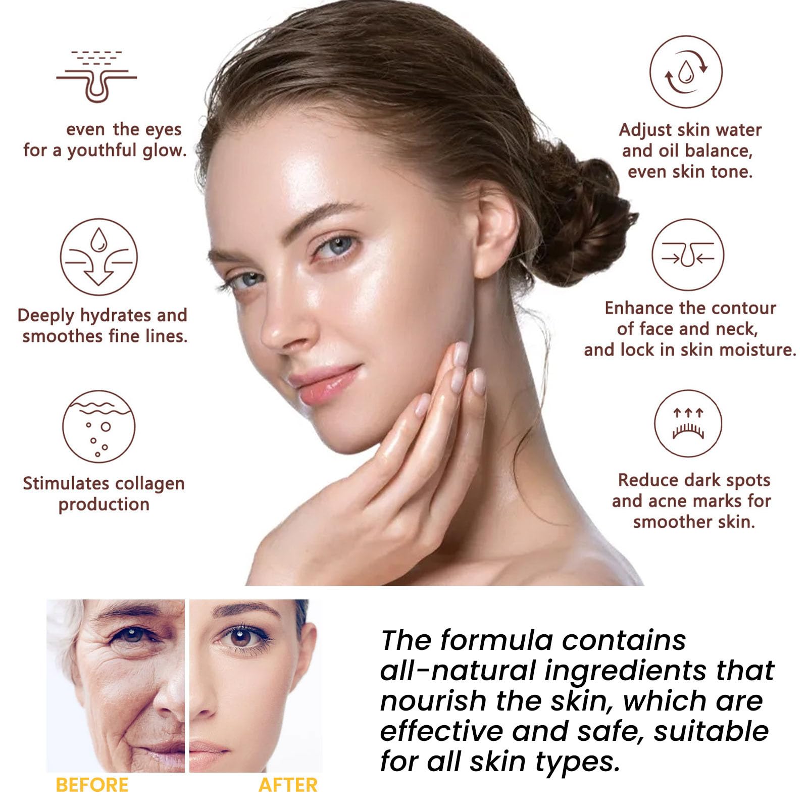 Rice Cream for Face - Moisturizing Rice Raw Pulp Face Cream to Shrink Pores, Reduce Fine Lines & Anti-Aging - Restores Skin Elasticity - Perfect for Daily Skincare Routine & Nighttime Hydration