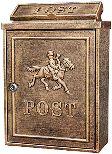 Large Capacity Locking Wall Mount Mailbox - Galvanized Steel Rust-Proof Outdoor Mailbox with Key Lock for House, Garden & Porch | Secure Mail Storage & Stylish Exterior Decoration