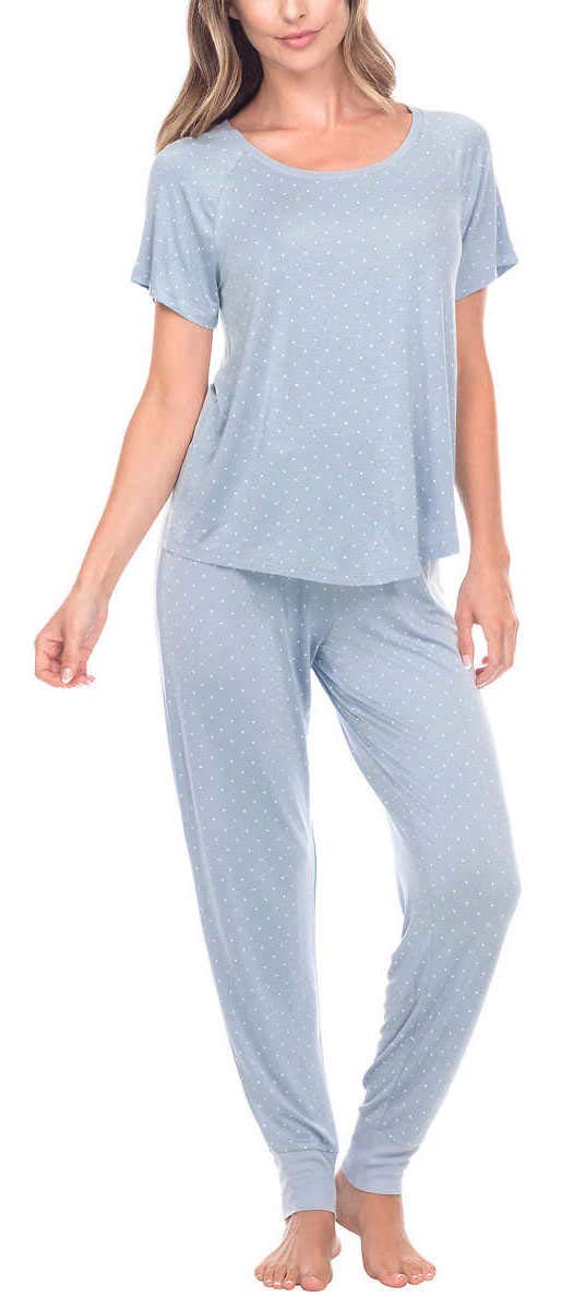 Honeydew Women's 2-Piece Jersey Pajama Set - Soft Lounge Pants & Top - Comfy Sleepwear for Relaxing at Home, Lounging & Travel | Plus Size Options Available