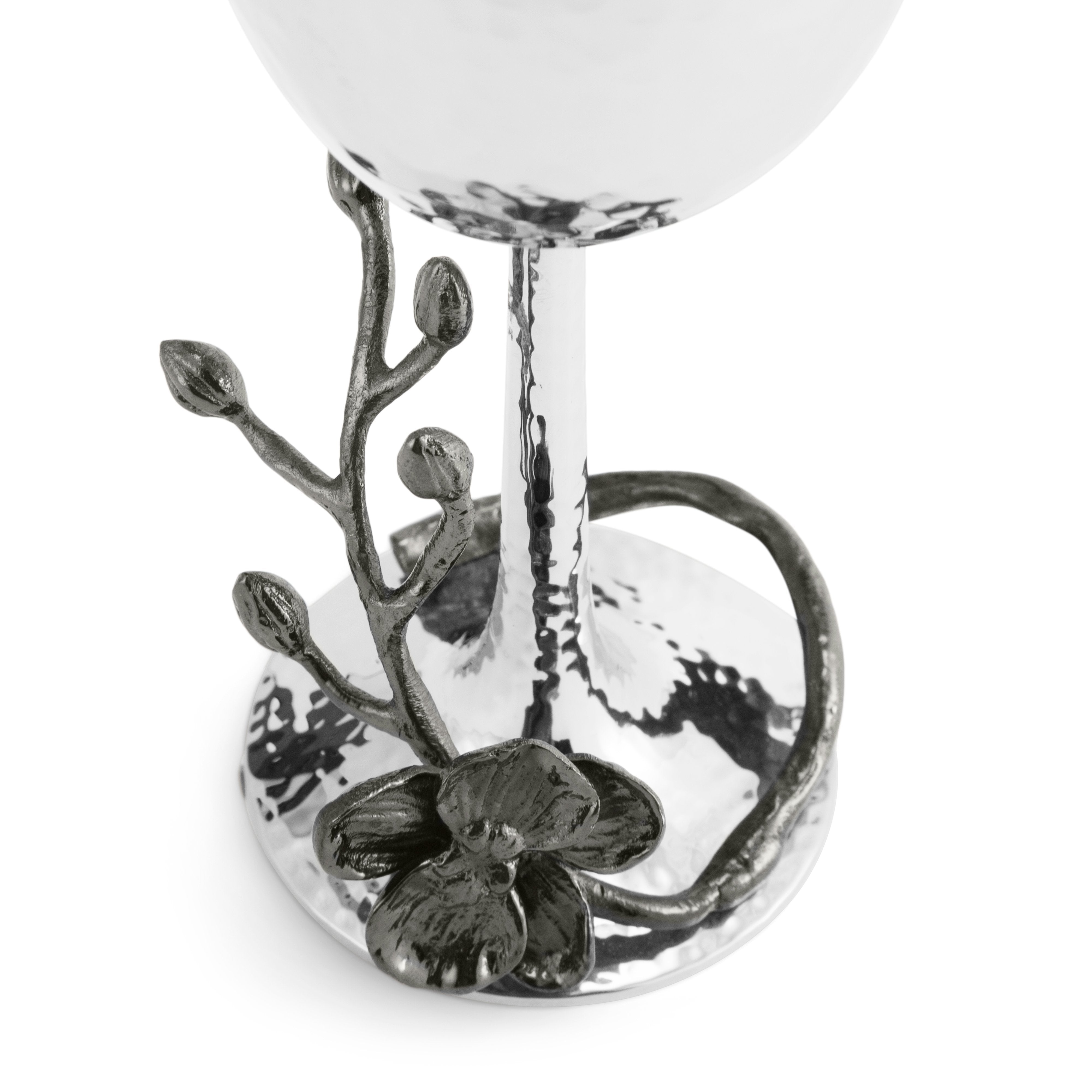 Elegant Black Orchid Kiddush Cup - Handcrafted Jewish Ritual Wine Goblet for Shabbat & Holidays - Perfect for Synagogue, Home Ceremonies & Gift Giving