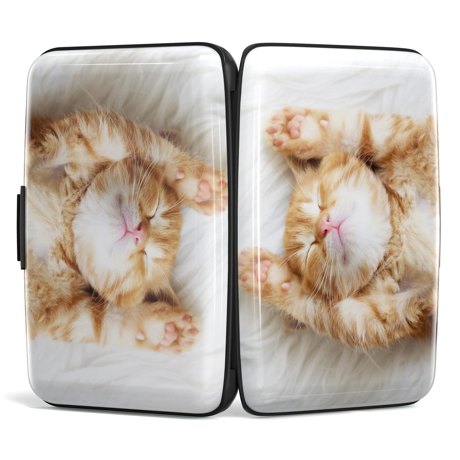 RFID Blocking Metal Credit Card Holder Wallet - Slim ID & Business Card Case for Women & Men - Cute Cat Design - Perfect for Travel, Work & Everyday Use