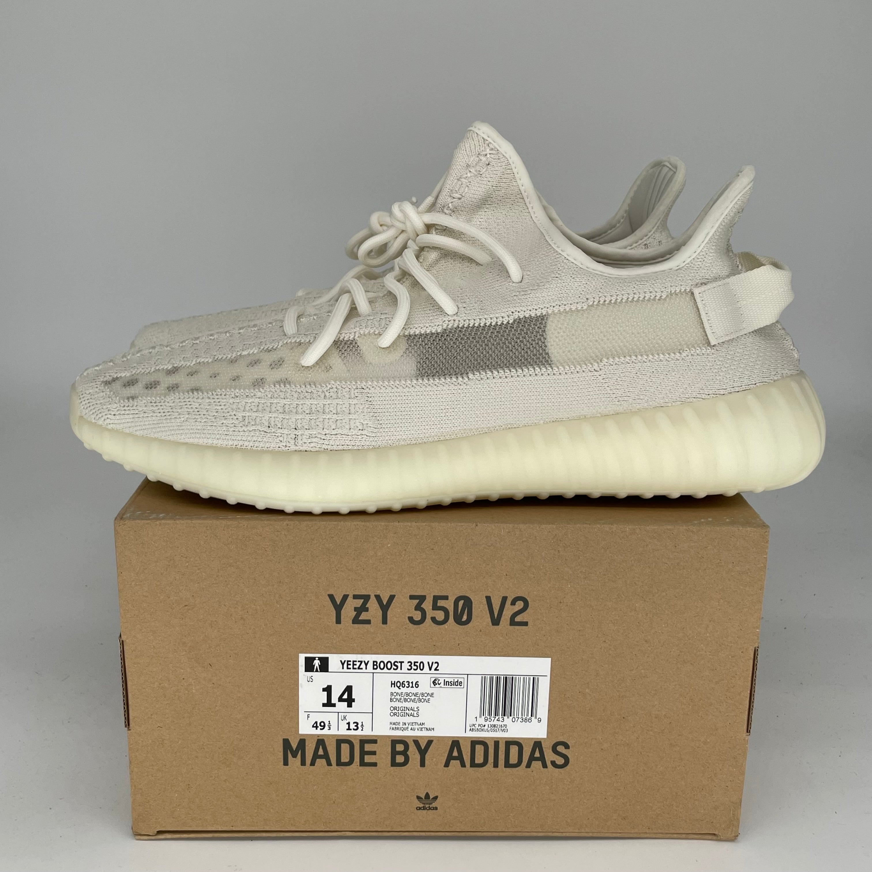 Adidas Yeezy Boost 350 V2 'Bone' - Men's Size 14 Sneakers | HQ6316 | Comfortable Running & Casual Shoes for Everyday Wear
