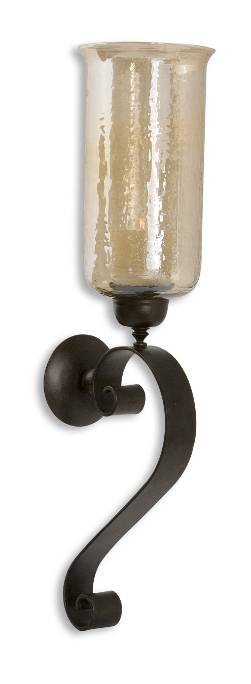 Antiqued Bronze Joselyn Candle Wall Sconce with Glass Globe - Vintage Home Decor for Living Room, Bedroom & Dining Room Lighting