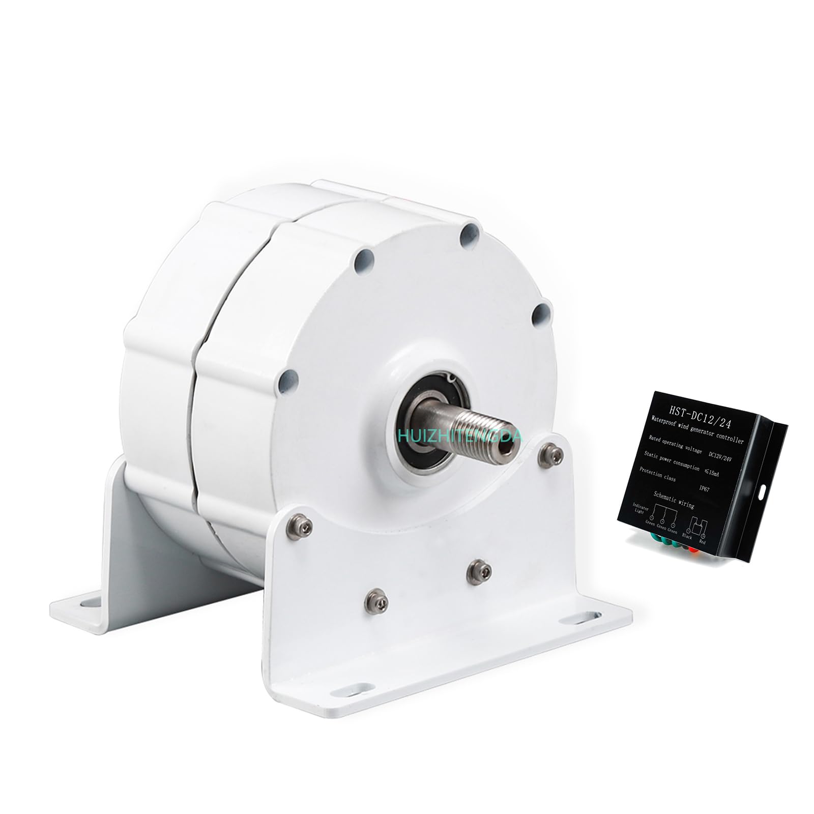 300RPM 12V 24V 48V 2000W DC Permanent Magnet Alternator - Coreless Maglev Generator for Solar Panels & Wind Turbines (White) - Ideal for Off-Grid Power, Renewable Energy Systems, and DIY Projects