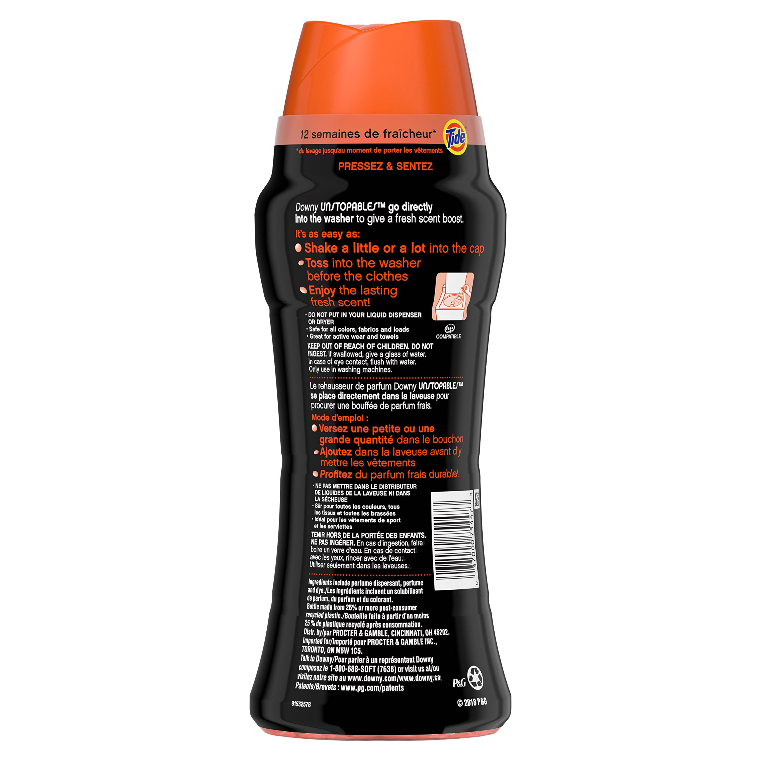 Downy Unstopables In-Wash Scent Booster Beads with Tide Original Scent - 14.8 oz | Long-Lasting Laundry Fragrance Enhancer for Fresh Clothes | Perfect for Gym Wear, Bedding & Everyday Laundry