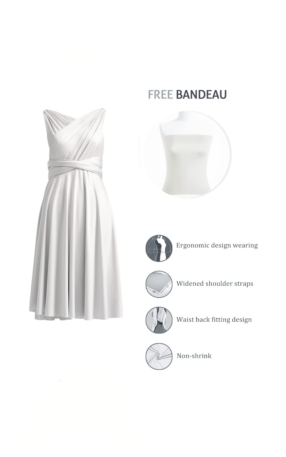 Convertible Infinity Dress - Multiway Wrap & Transformer Bridesmaid Dress for Weddings, Parties & Special Occasions