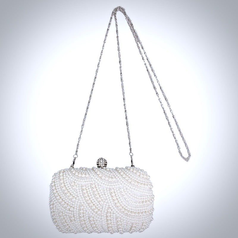 Blaire Ivory Pearl Bridal Handbag Clutch - Elegant Wedding Purse for Bride, Bridesmaids & Formal Events - Perfect for Ceremonies, Receptions & Special Occasions