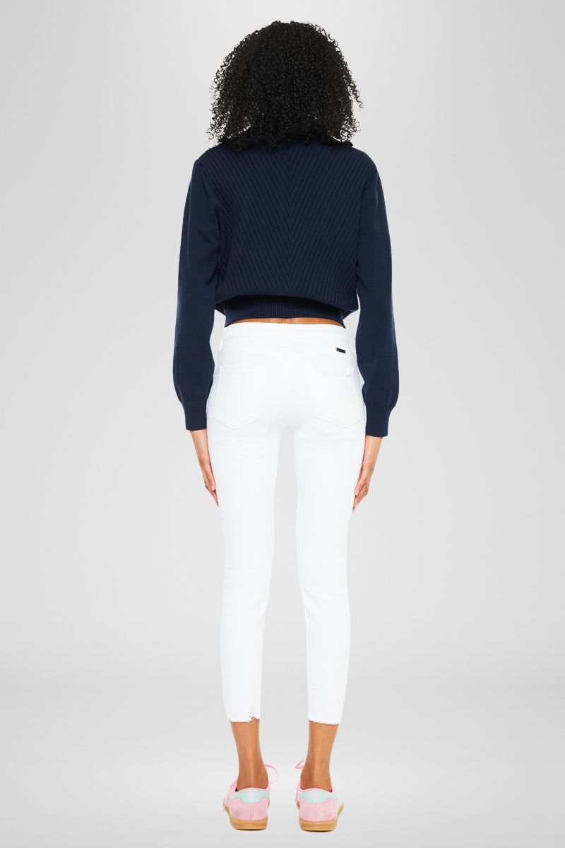 Electra Mid Rise Ankle Skinny Jeans for Women - Stretch Denim Pants, Slim Fit, Comfortable Everyday Wear - Perfect for Work, Casual Outfits and Date Nights
