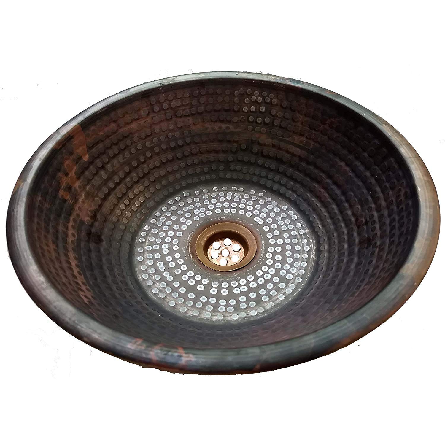 Rustic Top Mount Virgin Copper Bathroom Sink - Handcrafted Vintage Wash Basin for Farmhouse & Modern Bathroom Decor - Perfect for Powder Rooms, Guest Baths & Luxury Vanities