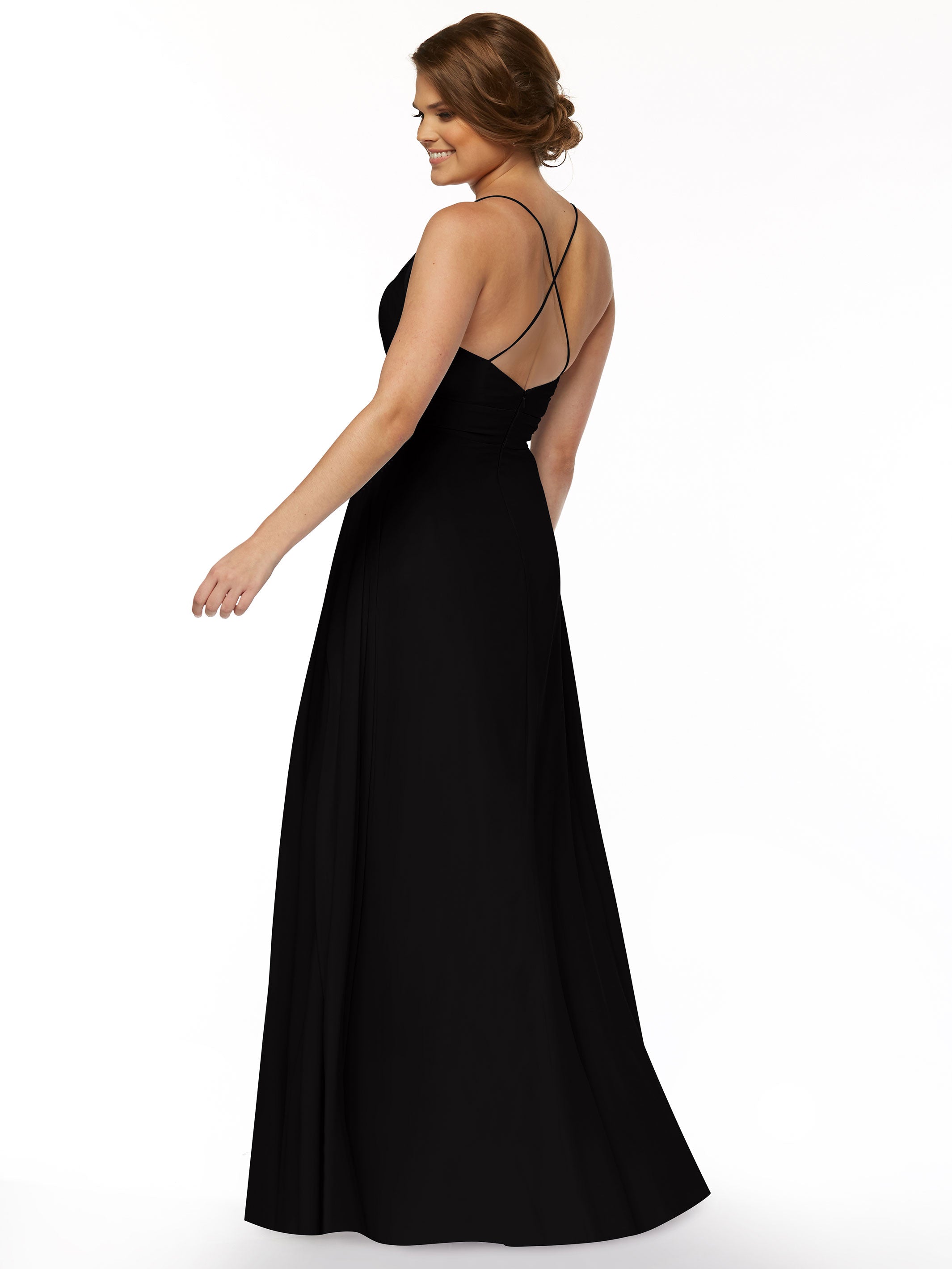 Elegant 83027 Simple Stretch Chiffon A-Line Bridesmaid Dress with Pleats - Perfect for Weddings, Formal Events & Special Occasions