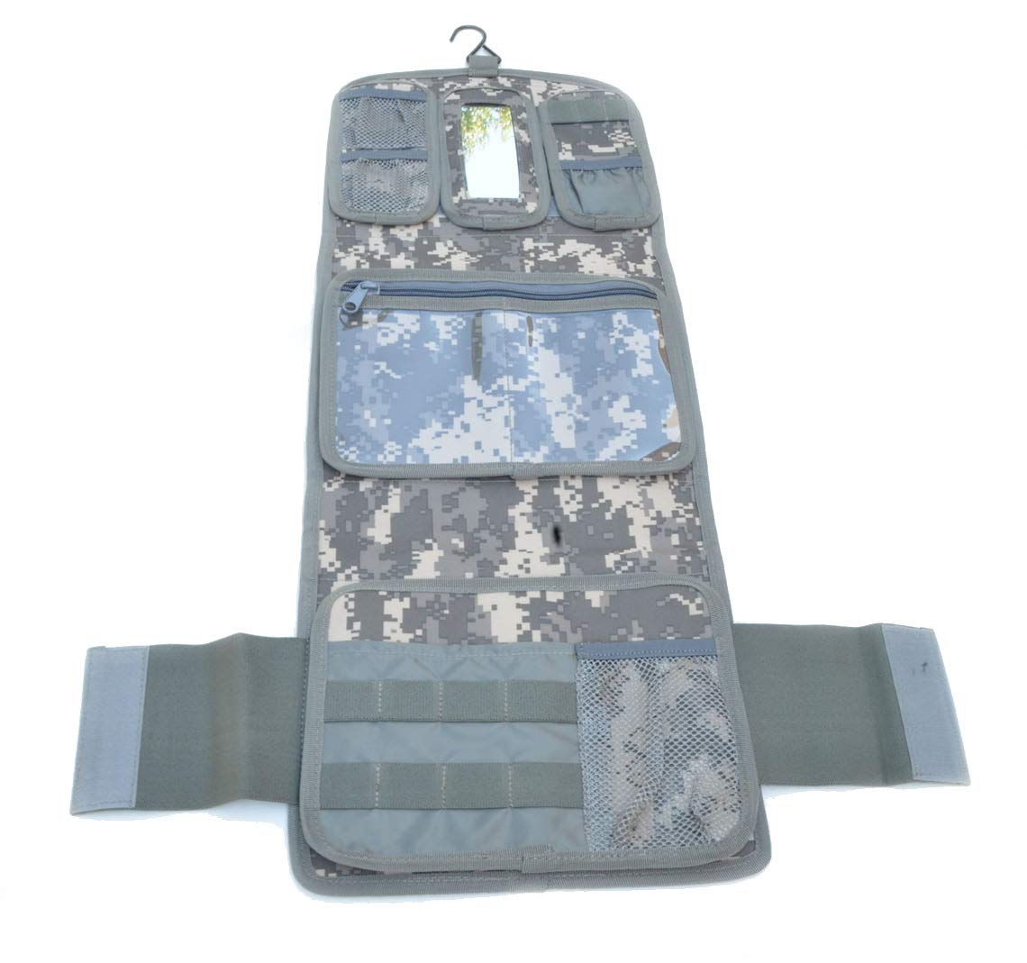 Tactical Molle Toiletry Bag for Camping & Travel - Military Grade Wash Kit with ACU Camo | Perfect for Outdoor Adventures, Hiking & Survival Gear