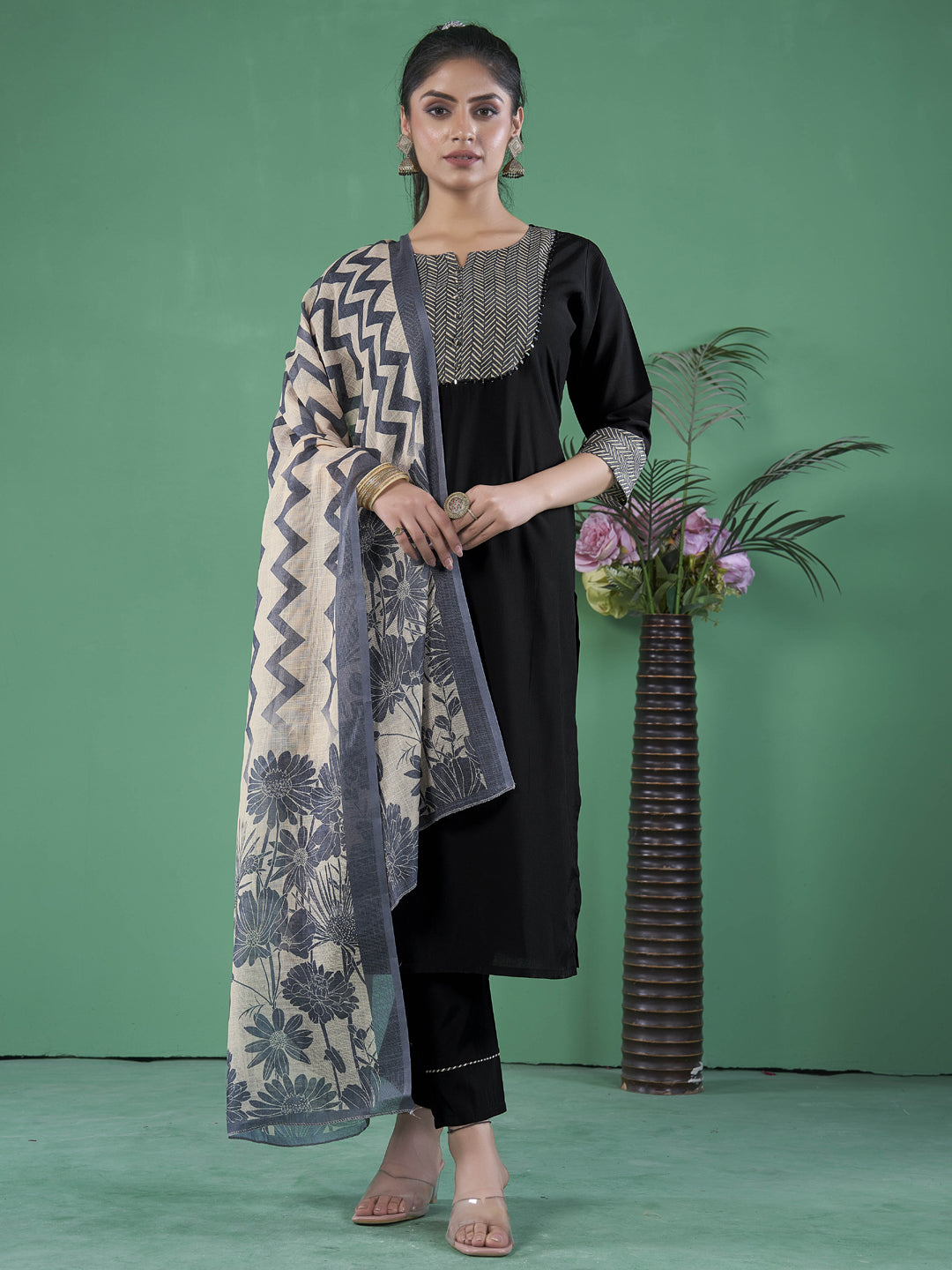 Trendy Black Designer Ready-to-Wear Pant Suit with Elegant Embroidery for Women - Perfect for Weddings, Parties & Formal Events