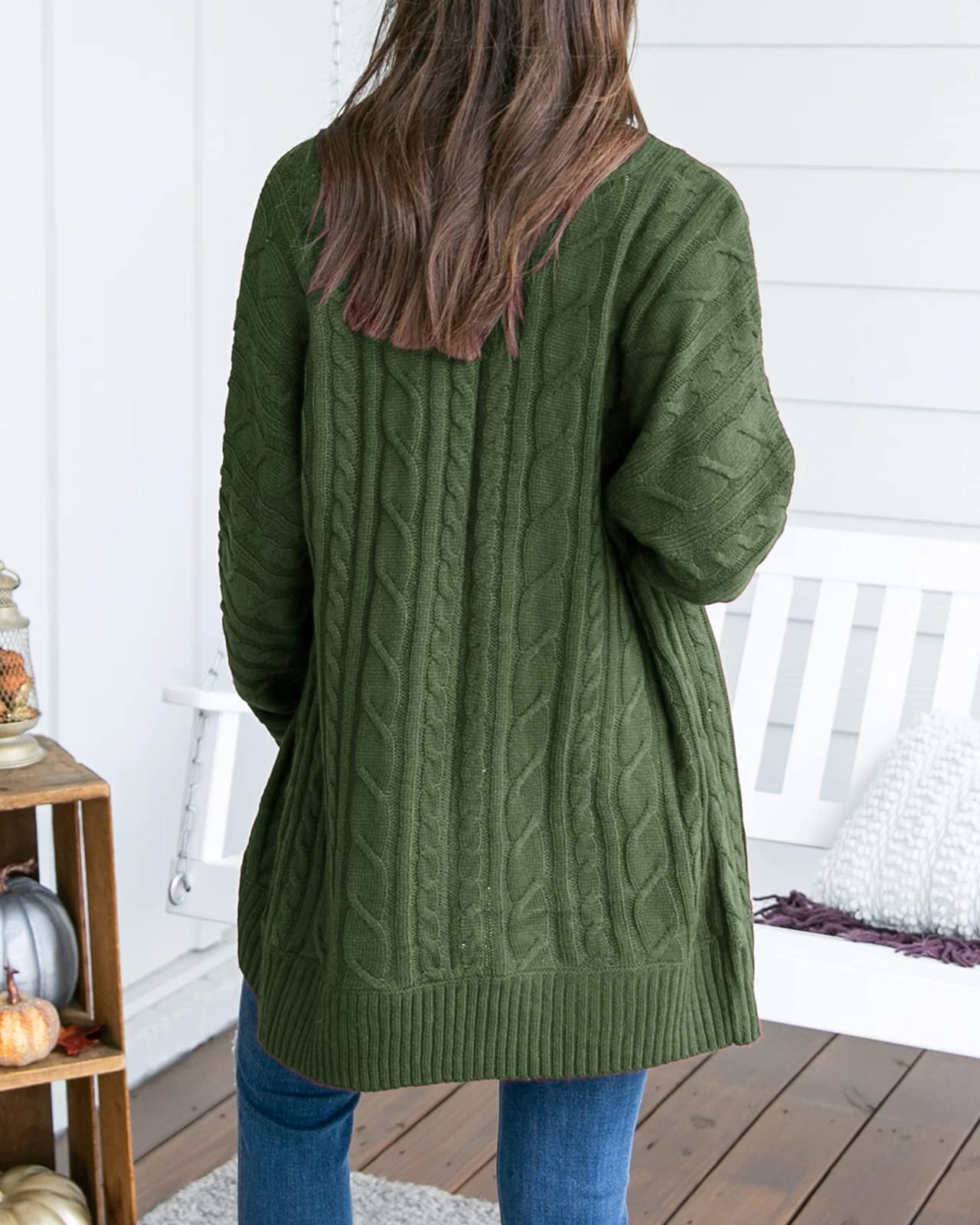 Women's Lightweight Open Front Cardigan - Long Sleeve Loose Knit Sweater with Pockets | Casual Comfort Wear for Office, Lounge & Fall Layering