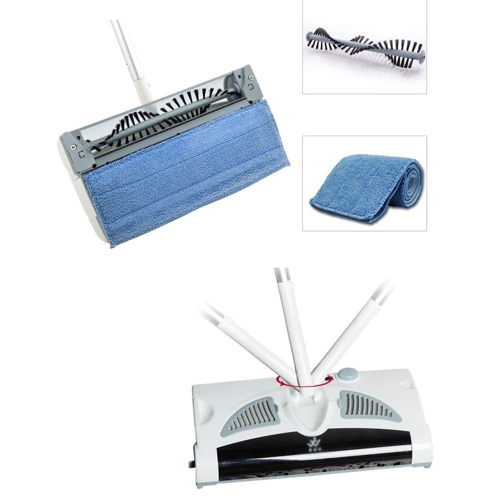 Rechargeable 3-in-1 Manual Push Sweeper - Floor & Carpet Cleaning Mop with Adjustable Handle | Perfect for Hardwood, Tile & Low-Pile Carpets | Home, Office & Pet Hair Removal