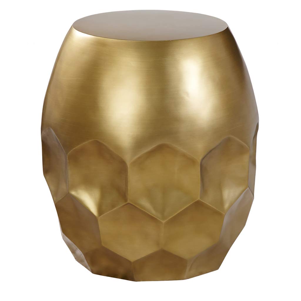 Modern Round Metal Side Table - Minimalist Coffee Table with Large Thick FRP Top, Unique Shape for Living Room, Office & Bedroom - Perfect for Small Spaces, Next to Sofa or as Nightstand