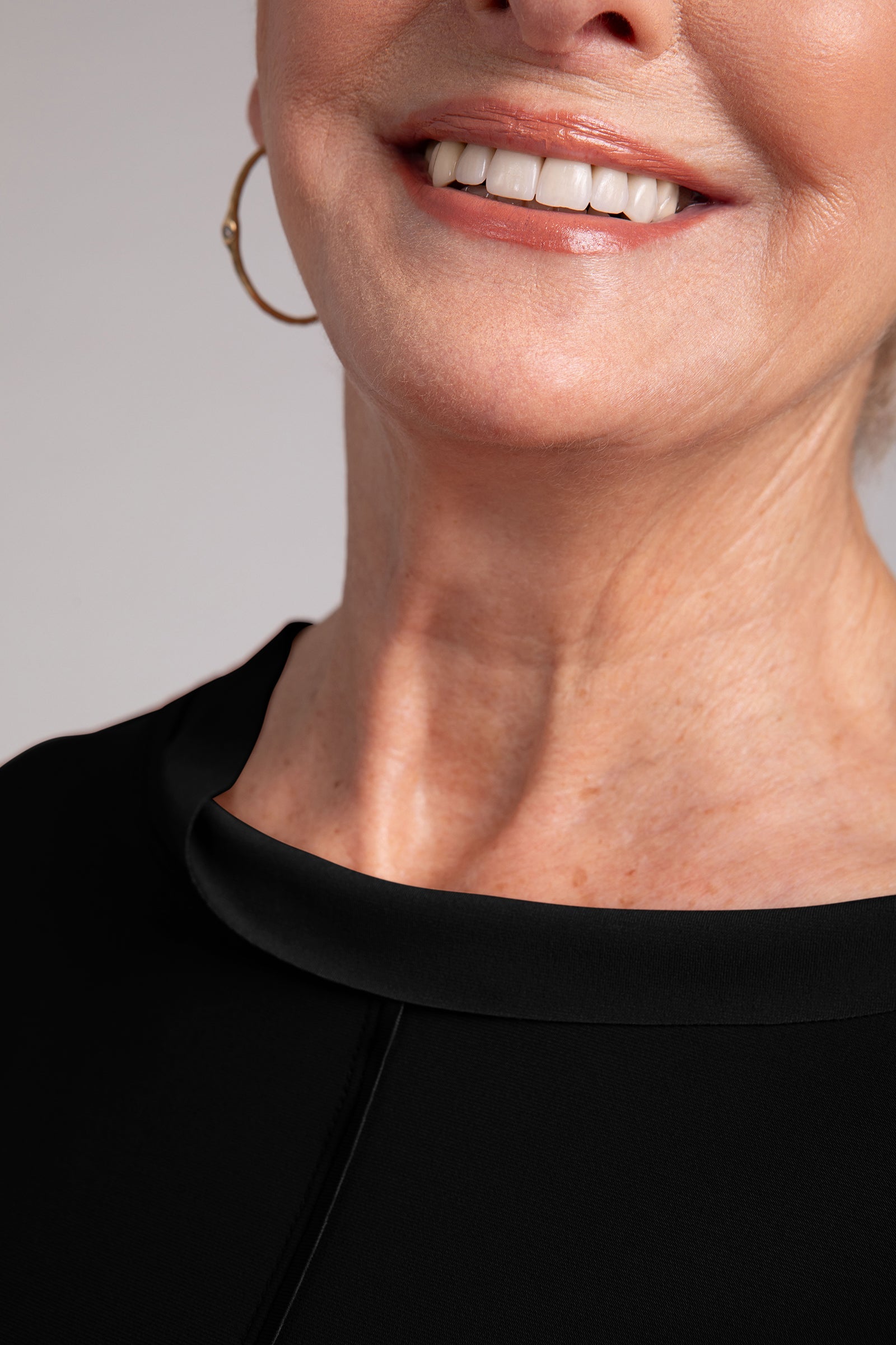 Elegant Flounce Top with Wide Funnel Collar - Women's Black Blouse for Work & Date Night | Office Wear, Evening Outfits, Casual Chic Style