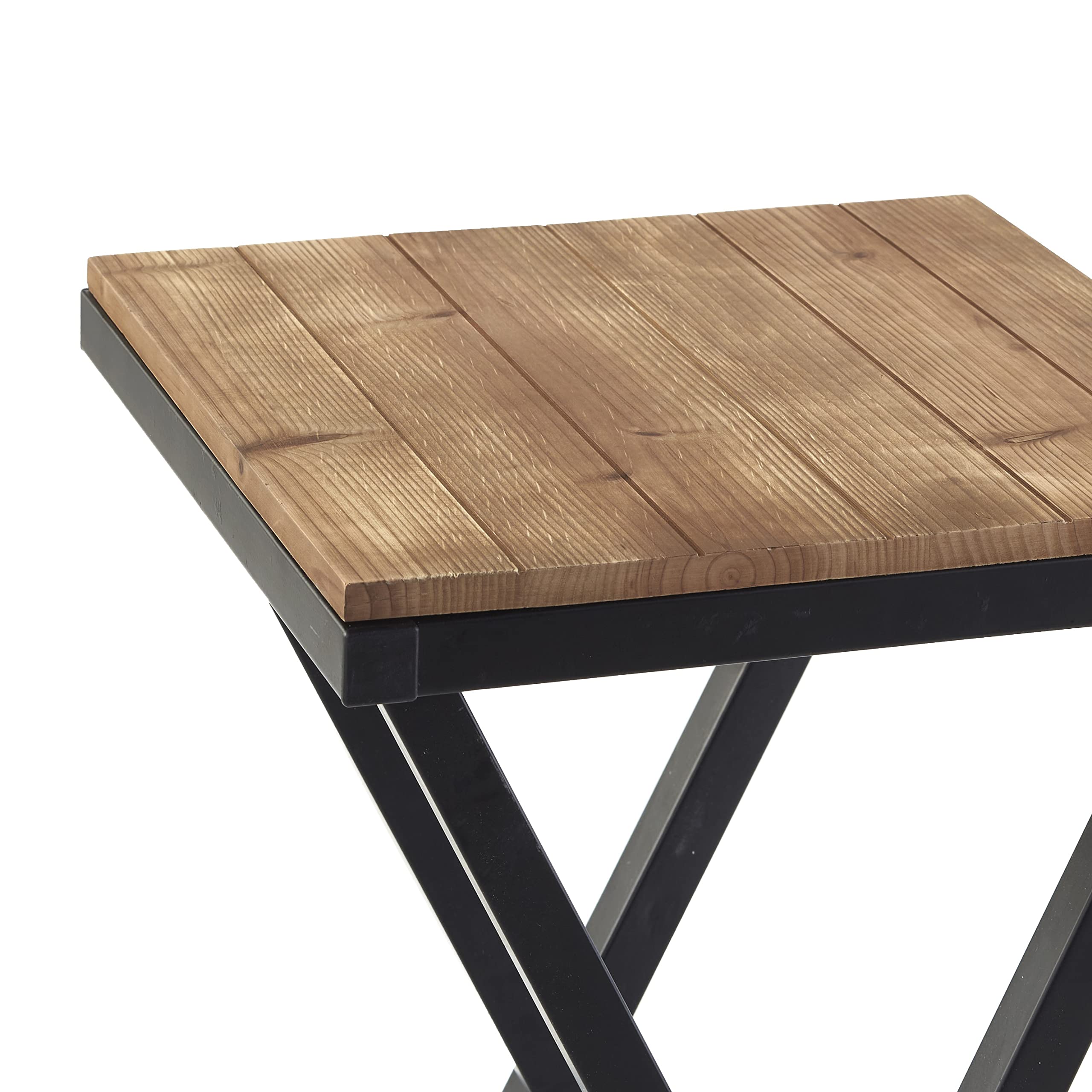 Foldable Outdoor Side Table - Compact Rustic Patio & Deck Stand for Camping, Picnics & Backyard BBQs