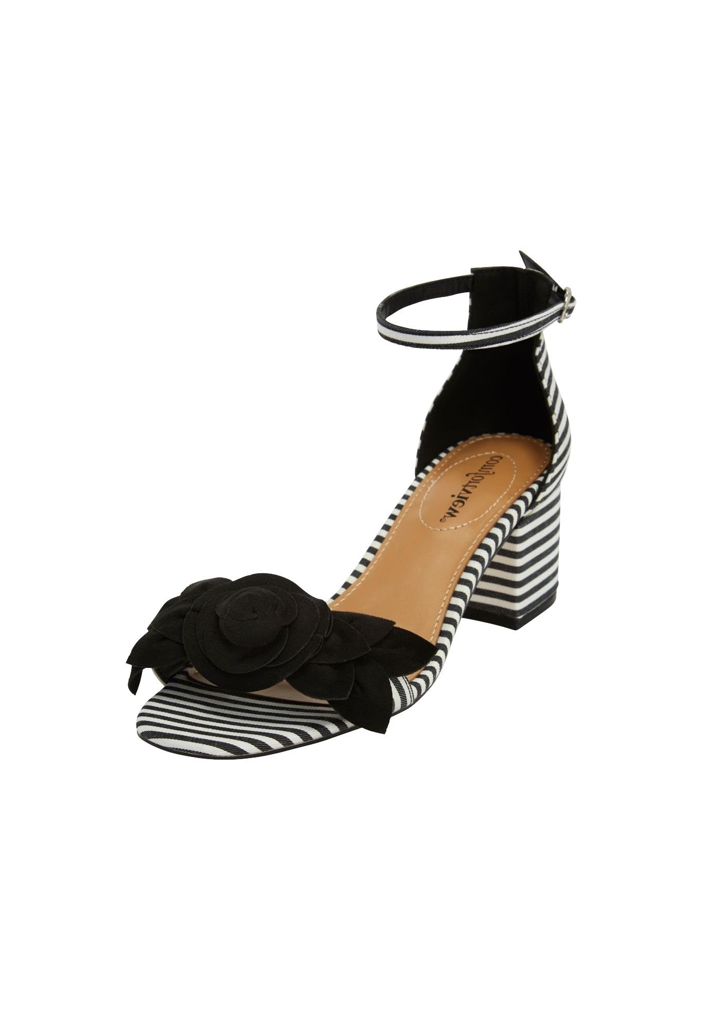 Comfortview Women's Wide Width The Ona Sandal - Comfortable Summer Sandals for Wide Feet, Beach Walking & Casual Outfits