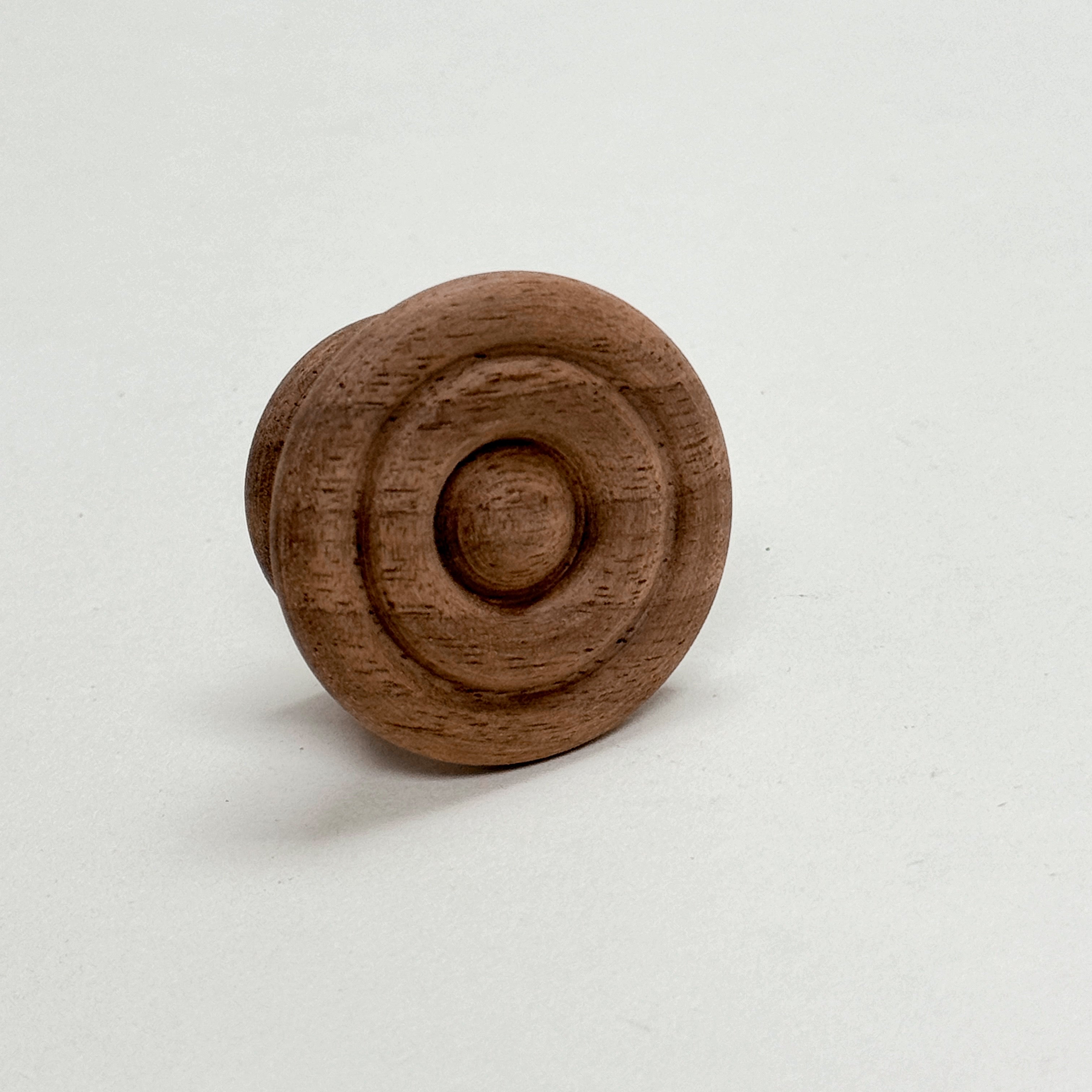 Round Walnut Cabinet Knob - Palmer Wood Knob for Kitchen Cabinets, Dressers & Furniture - Natural Wooden Drawer Pulls & Handles for Home Decor
