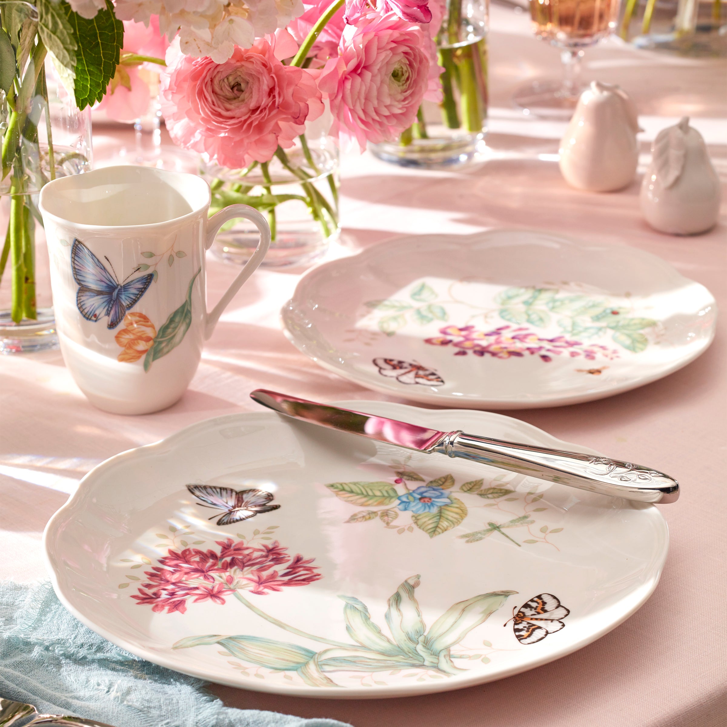 Butterfly Meadow Blue Butterfly Dinner Plate - Elegant Floral Design for Dining, Parties & Home Decor | Perfect for Weddings, Events & Everyday Use