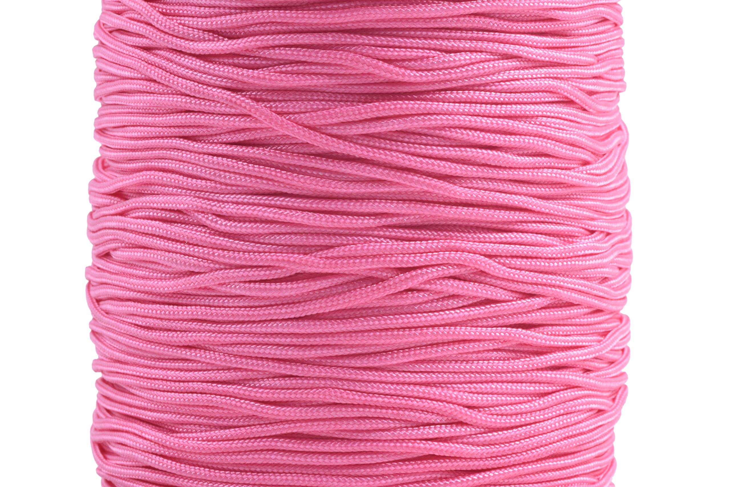 KONMAY 1 Roll 150 Yards Braided 1.5mm Nylon Shamballa Macrame Beading Cord - Lift Shade Cord for DIY Jewelry, Home Decor & Crafts - Pink 106