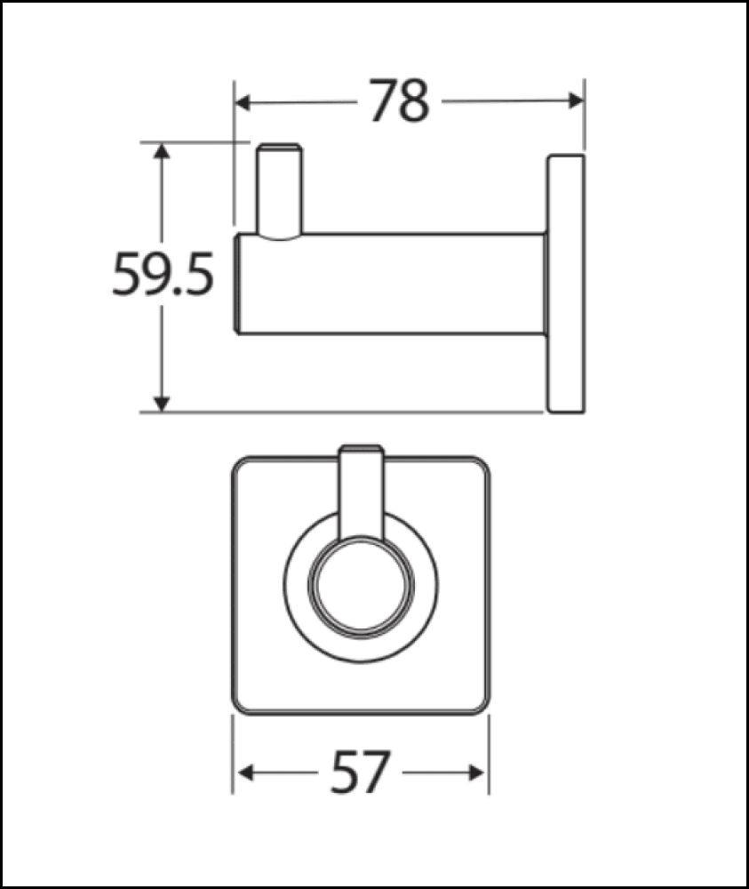 Fienza Sansa Robe Hook Chrome 83204 - Heavy Duty Bathroom Towel Hanger for Spa, Hotel & Home Decor - Wall Mounted Rust-Resistant Robe Hook for Towels, Coats & Clothes Organization