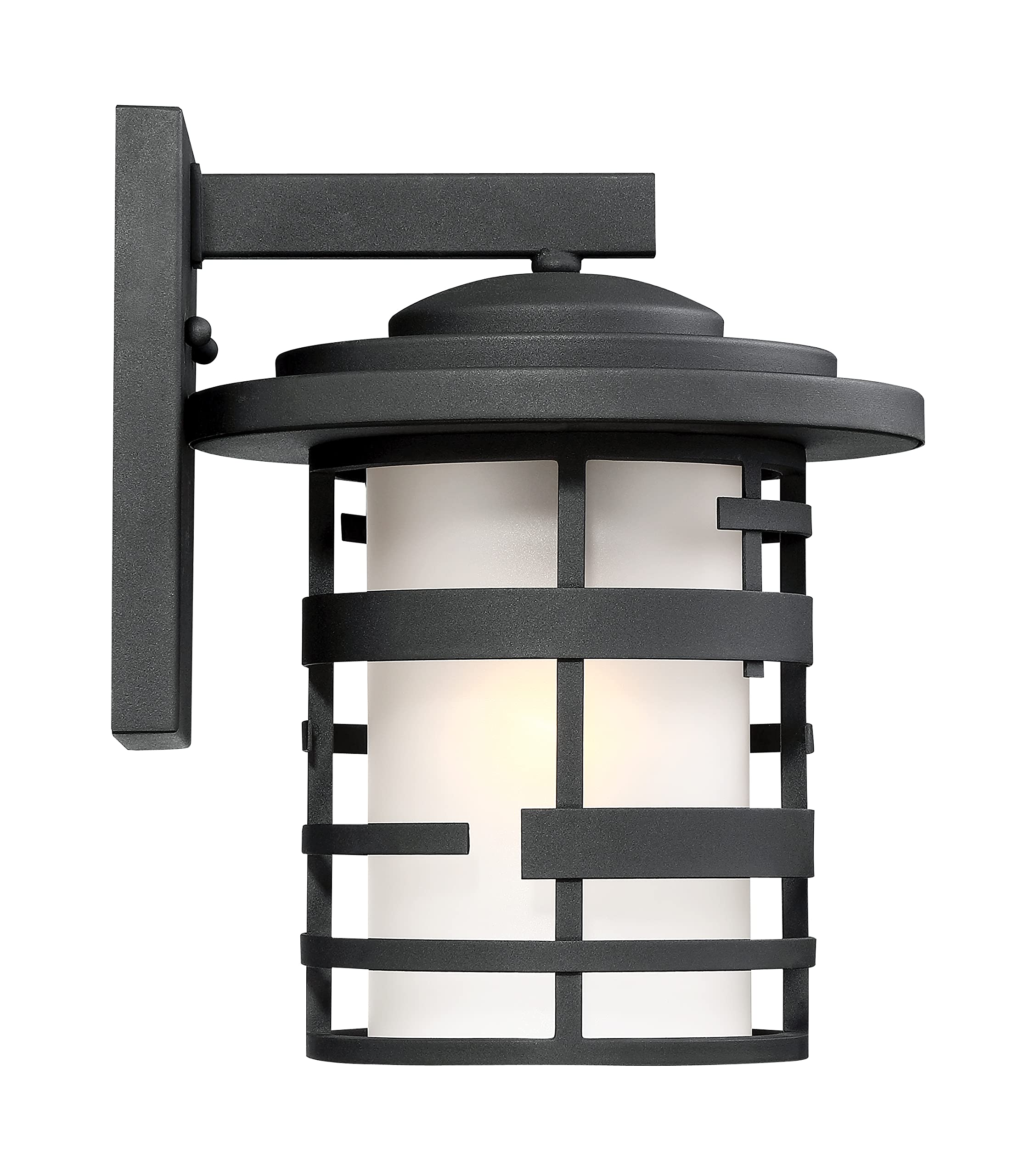 Nuvo 60/6402 Black Medium Wall Lantern - Outdoor Porch Light Fixture for Patio, Garden, and Entryway Lighting
