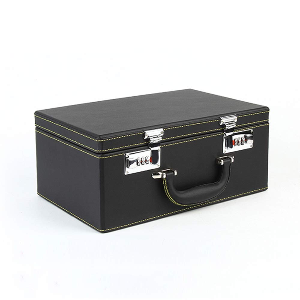 Multifunctional Portable Jewelry Organizer with Combination Lock - 4-Layer Storage Box for Rings, Necklaces, Bracelets & Earrings | Travel-Friendly Display Case for Home & Office Use (Black/Brown)