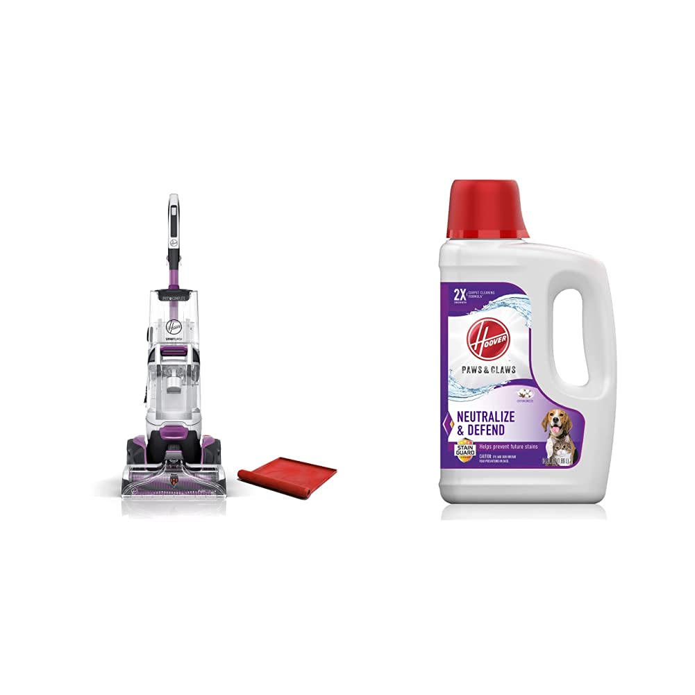 Hoover SmartWash Pet Automatic Carpet Cleaner with Storage Mat - FH53050 | Paws & Claws Deep Cleaning Carpet Shampoo with StainGuard | 64oz Concentrated Machine Cleaner Formula - AH30925 | White | Perfect for Pet Hair Removal & Stain Treatment in Homes with Dogs & Cats