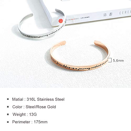 Inspirational Engraved Bracelet for Women - Personalized Motivational Mantra Cuff Bangle Jewelry Gift for Mom, Daughter, Wife | Perfect for Daily Wear, Special Occasions & Thoughtful Gifting