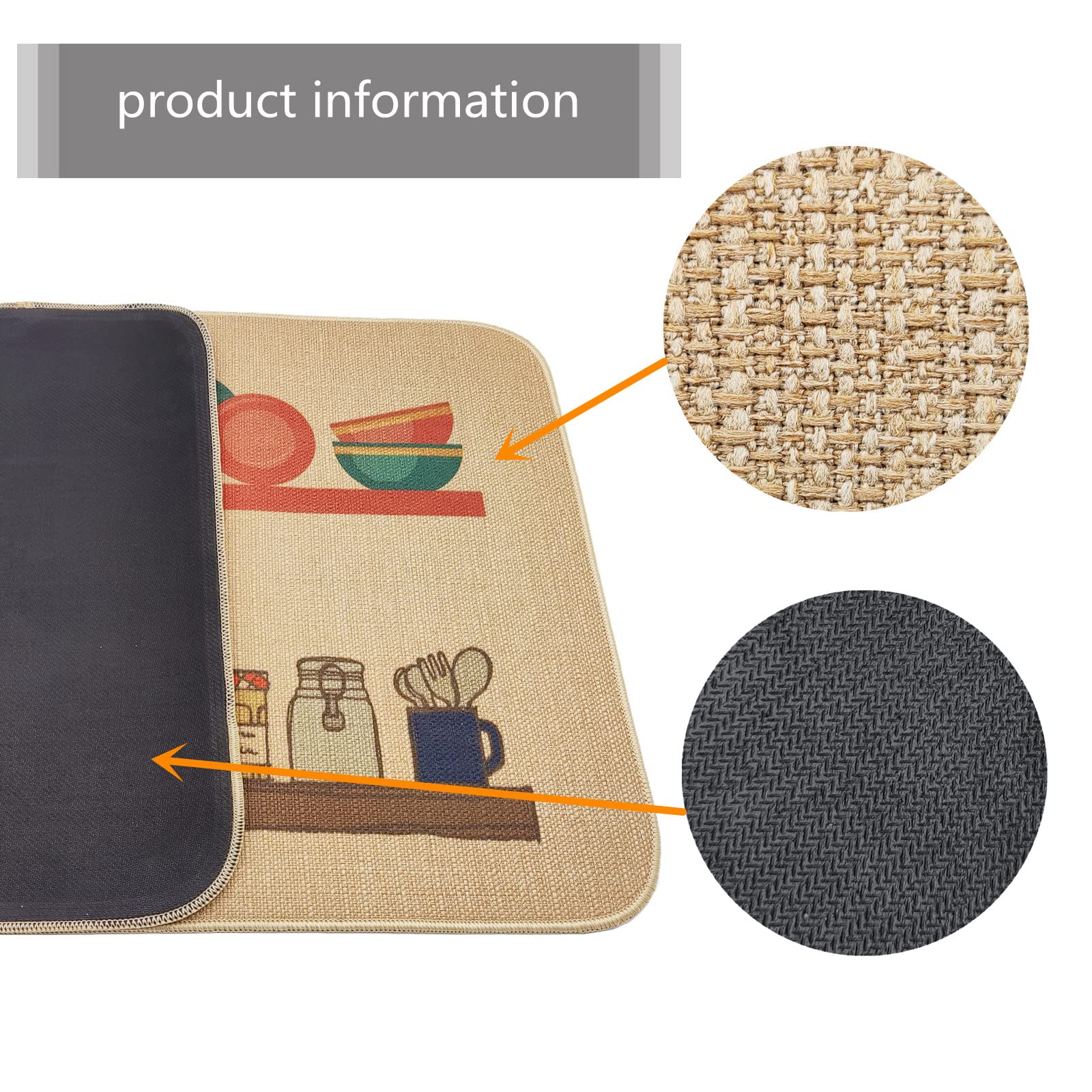 Non-Slip Washable Kitchen Floor Mats Set of 2 - Rubber Backing Anti-Fatigue Rugs for Home & Holiday Parties - Perfect for Cooking, Dishwashing & Entertaining Guests