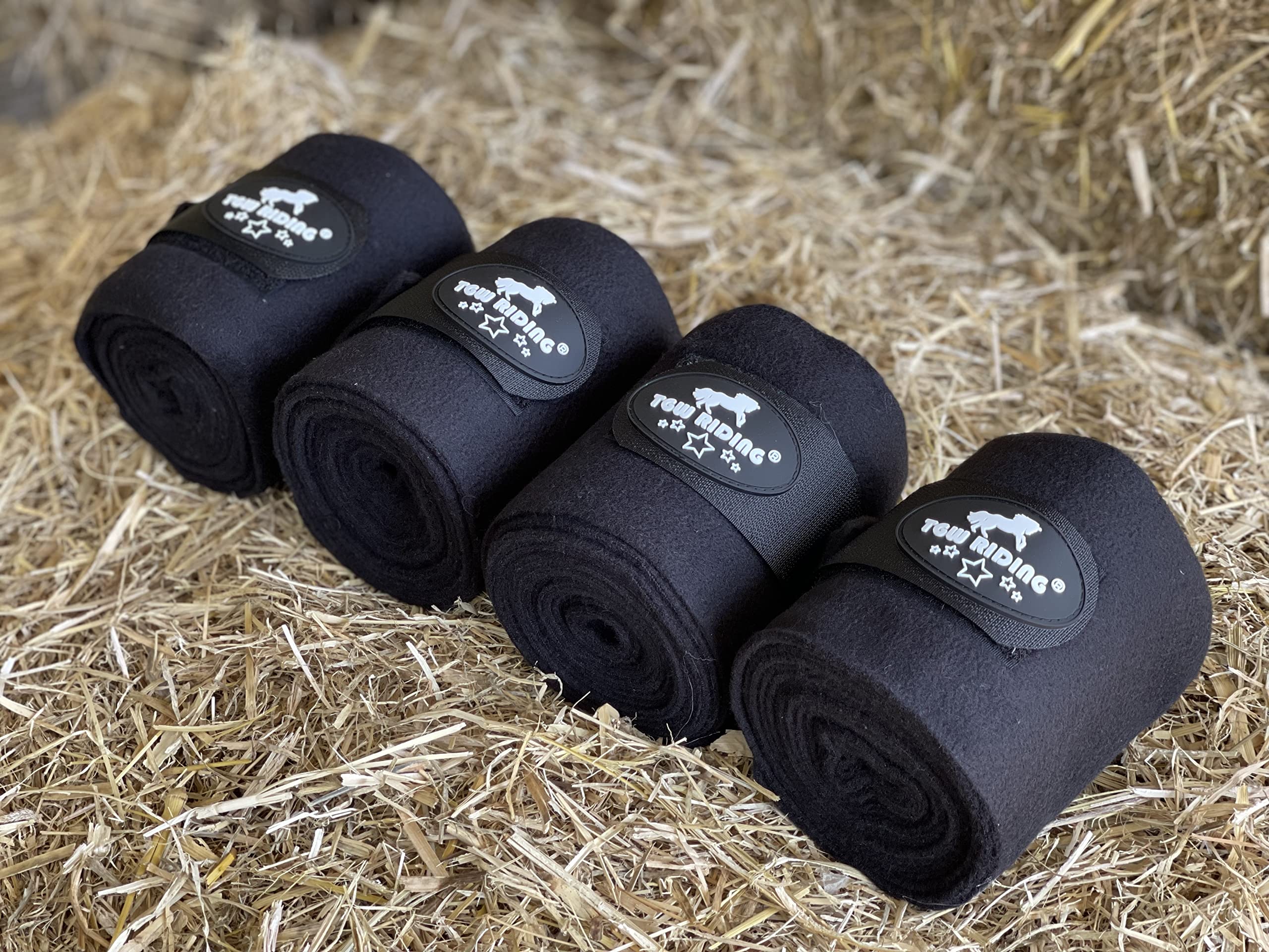 TGW RIDING Horse Polo Leg Wraps - 4-Pack Fleece Bandages for Equine Protection & Support | Perfect for Training, Jumping & Show Events